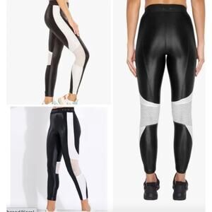Koral Activewear Womens Emblem Blackout High Rise Legging Black White Colorblock